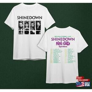 Tour 2023 Shinedown Tshirt Band Graphic Shirt Classic 2 Sided